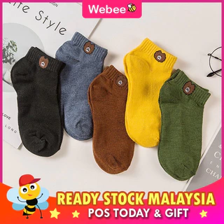 READY STOCK💝WEBEE Bear Stokin Pendek Low ankle socks stocking Women