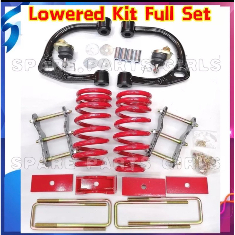 4x4 LOWERED KIT FULL SET FRONT REAR LOWER COIL SPRING ADJUSTABLE UPPER
