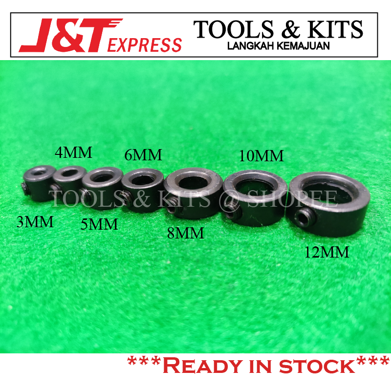 3/4/5/6/8/10/12mm Shaft Clamp Collar Bearings Set Screw Collar Steel