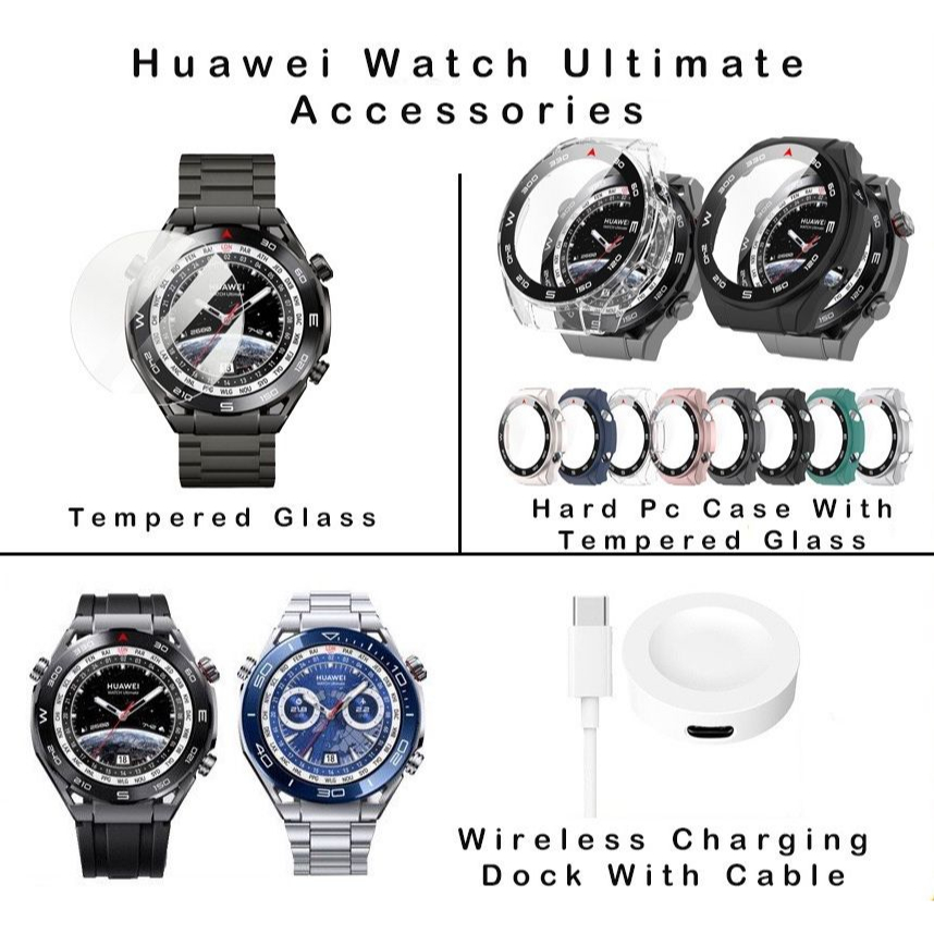 Huawei Watch Ultimate For Screen Protector Glass Hard Pc Case With