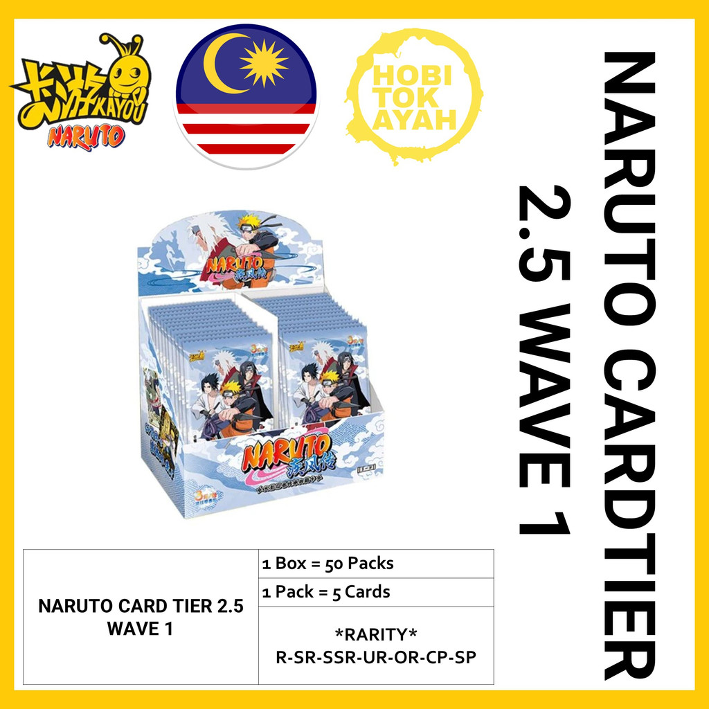 Boîte Booster Naruto Kayou Premium Tier 2.5 Wave 1 – 50 Paquets Scellés, 5 Cartes Par Paquet, TCG Anime Officiel Chinois