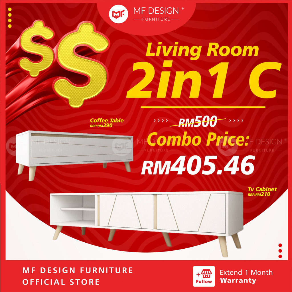 [BUNDLE DEAL] MF Design Living Room bundle 2in1 C ruang tamu sofa