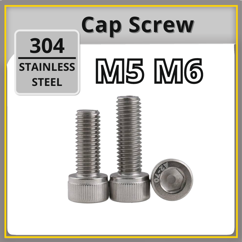 M5 M6 Hex Socket Cap Screw DIN912 | SUS 304 Stainless Steel Grade A2-70 ...