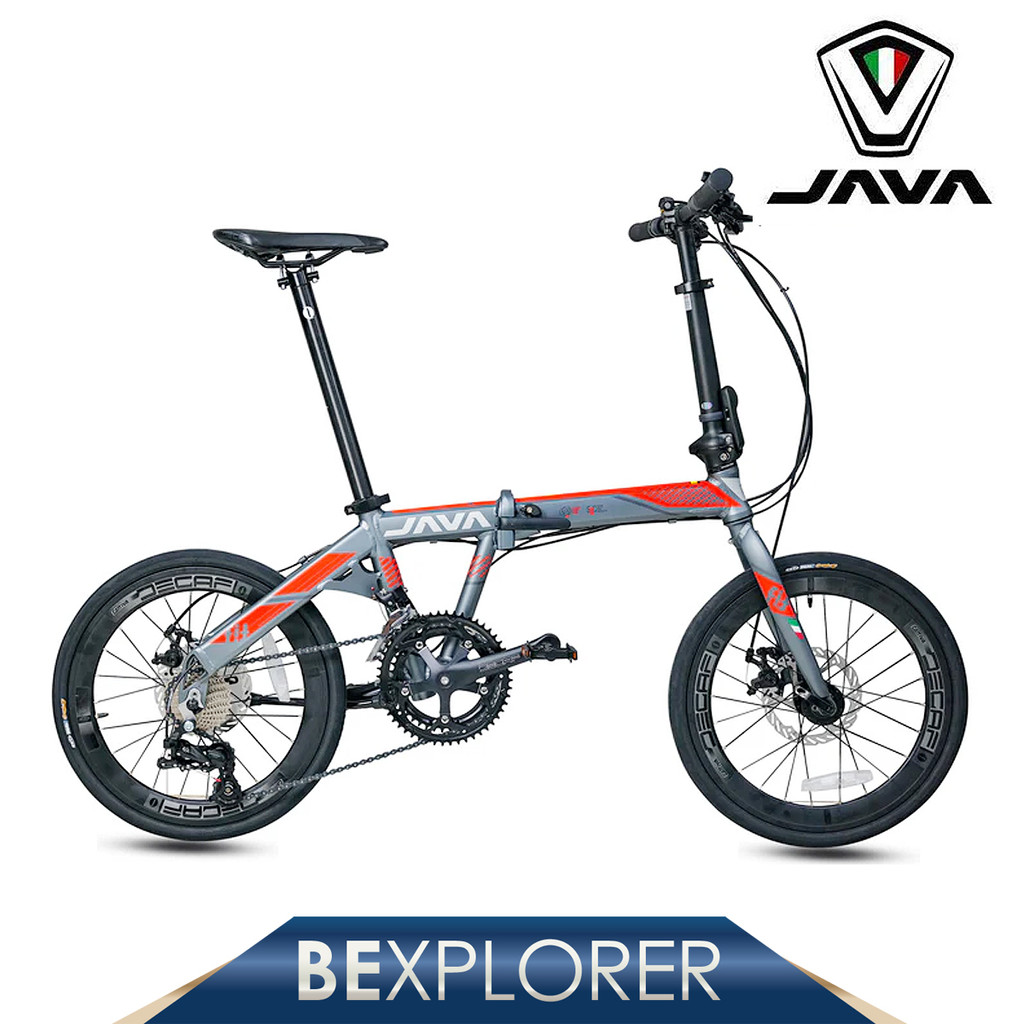 SIAP PASANG JAVA FIT 2021 2x9spd Folding Bike Titanium Orange Shopee Malaysia