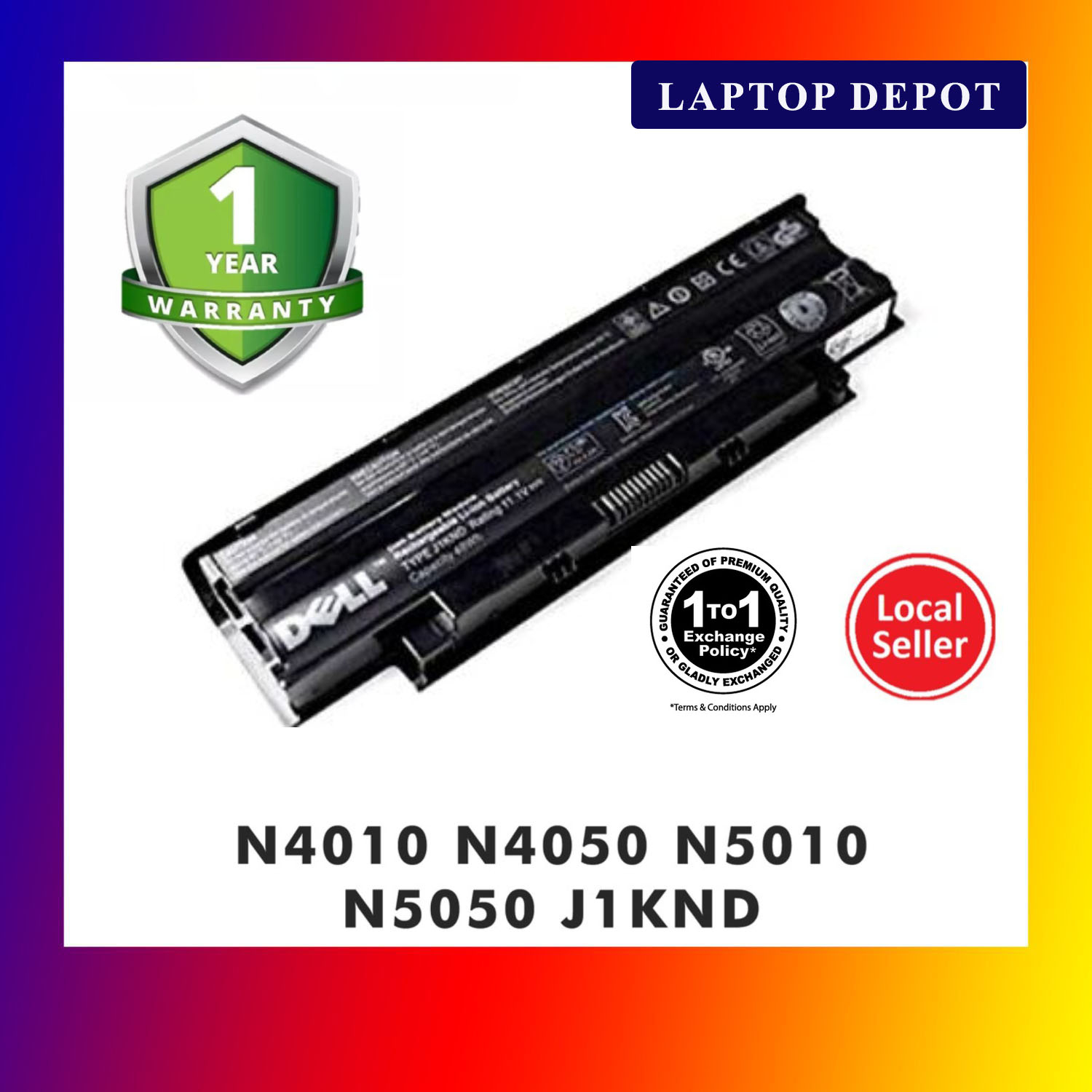 Batteria 5200mAh Per Dell Inspiron N5050 N4010 N5110 – 11.1V, 6 Celle, Ricambio J1KND