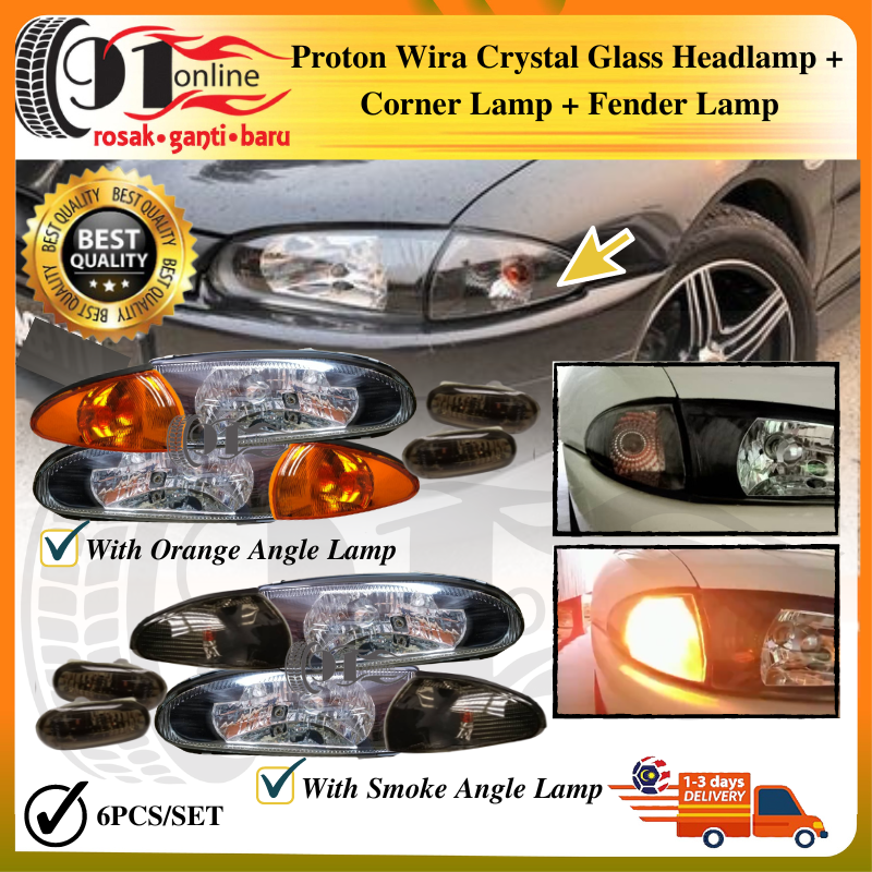 Proton Wira Satria Crystal Glass Headlamp Corner Lamp Fender Lamp