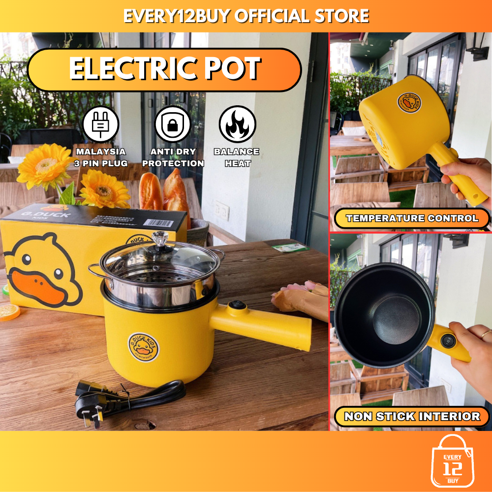 G DUCK 1.8L Electric Non Stick Ceramic Frying Pan Rice Portable Mini ...