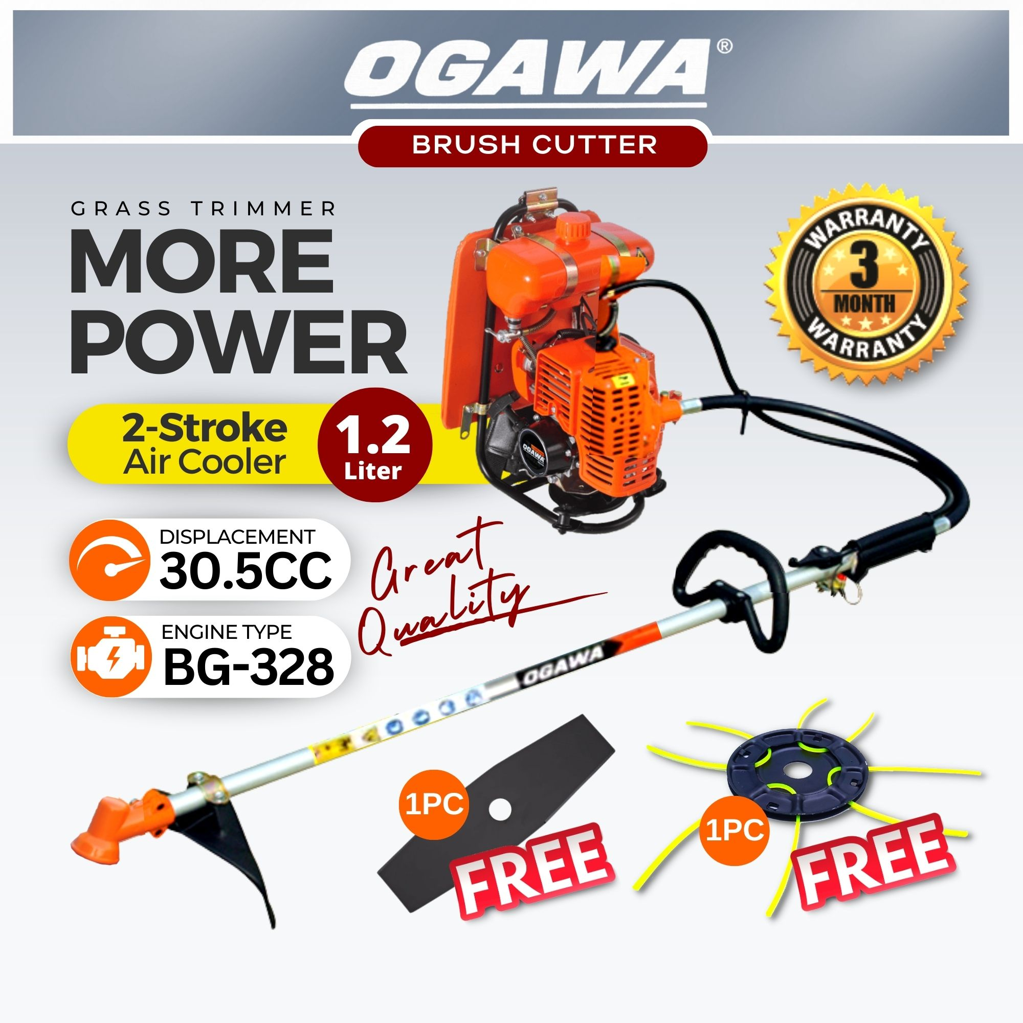 PRODIY OGAWA Brush Cutter BG-328 Mesin Rumput Ogawa BG328 Gasoline ...