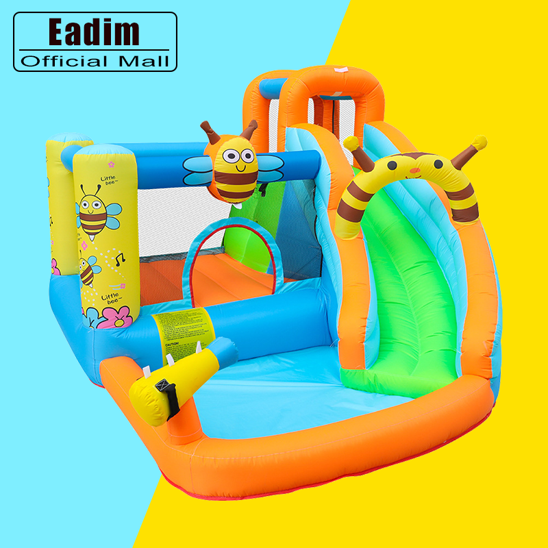 Inflatable Castle Little Bee Bouncer Double Slides Pool Outdoor Bouncy