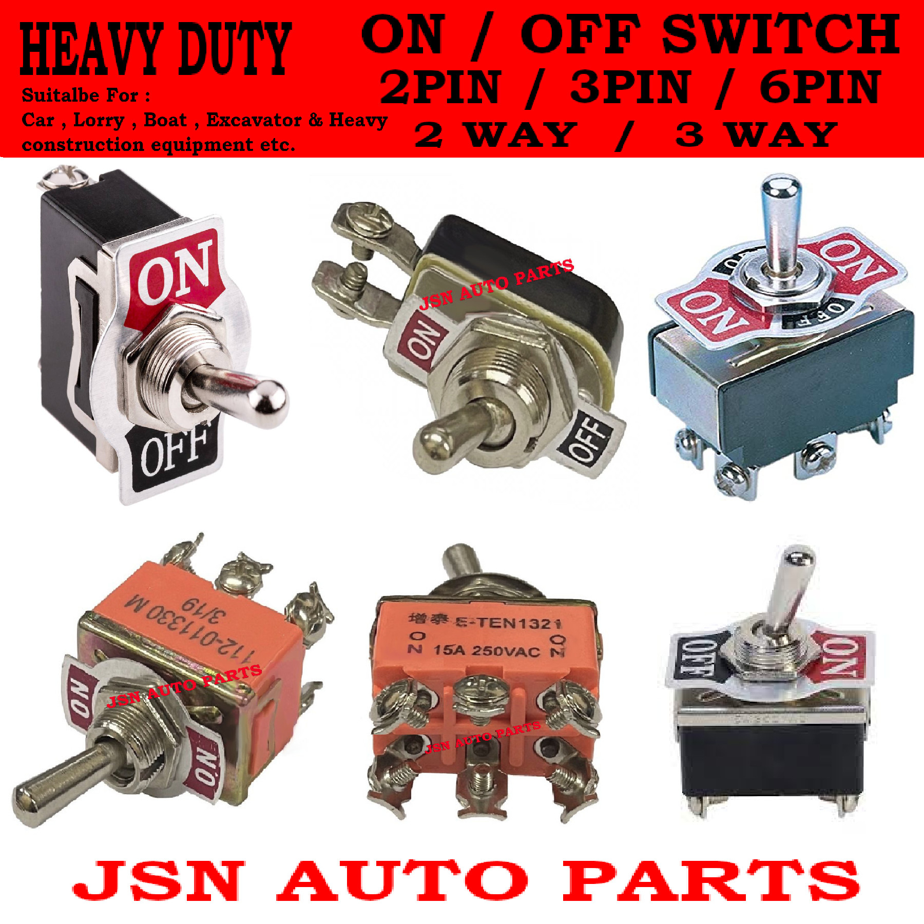 Heavy Duty 2PIN / 3PIN / 6PIN ON OFF Switch Lever Switch Momentary