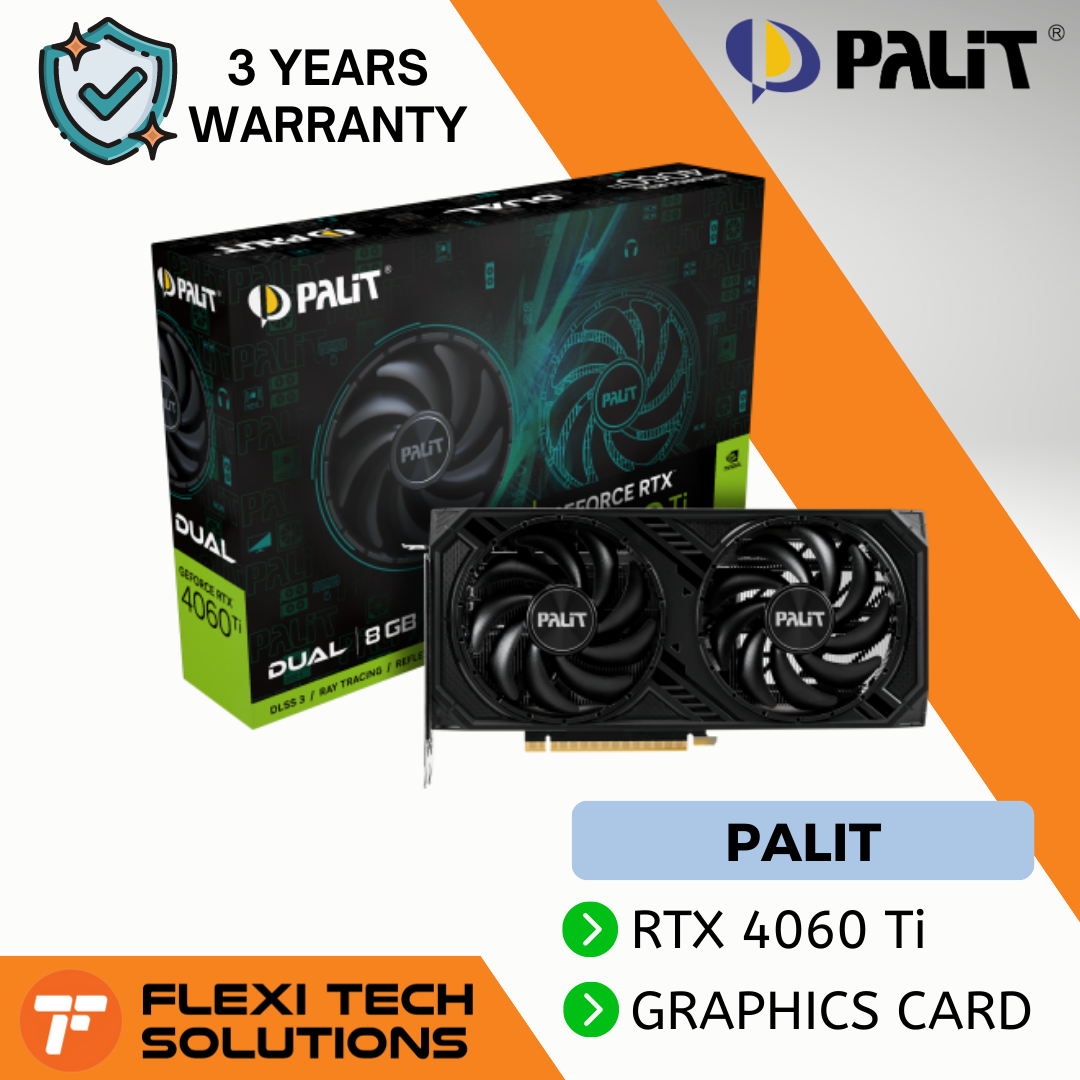 Flexi Tech PALIT GeForce RTX 4060 Ti DUAL 8GB GDDR6 GPU Graphics Card ...