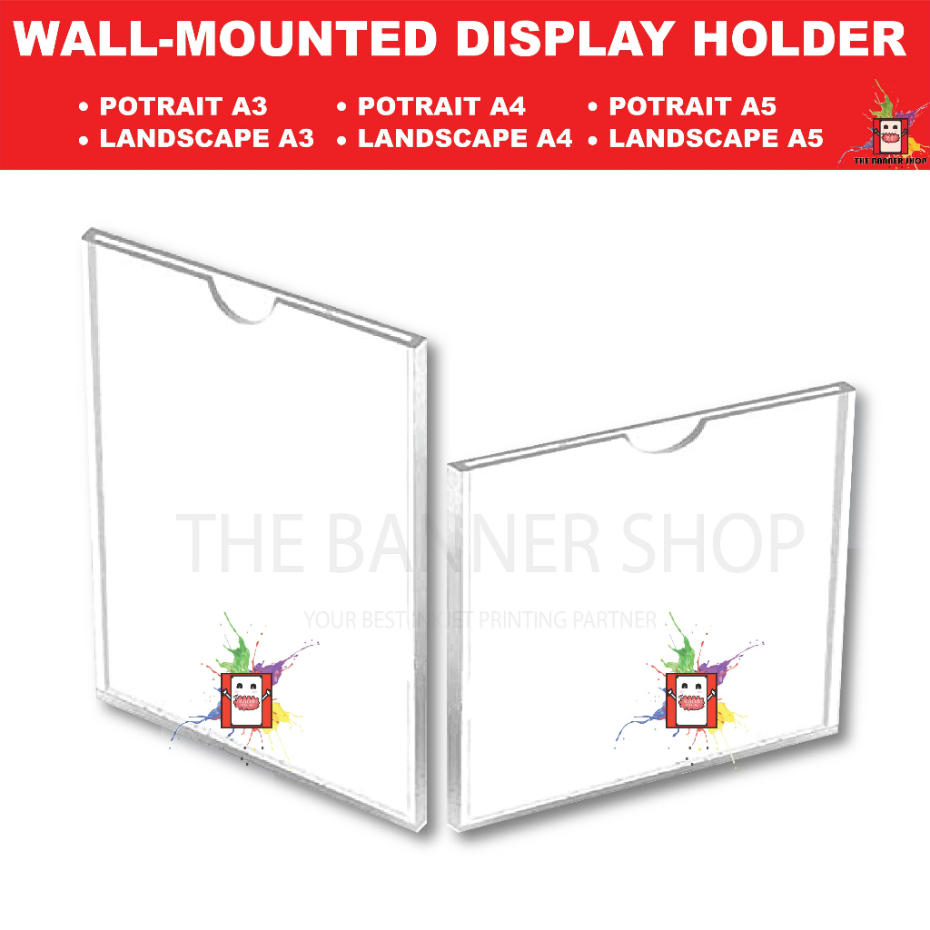 A3 A4 A5 Acrylic Wall Display, Acrylic Frame Slot In Memo Document Menu