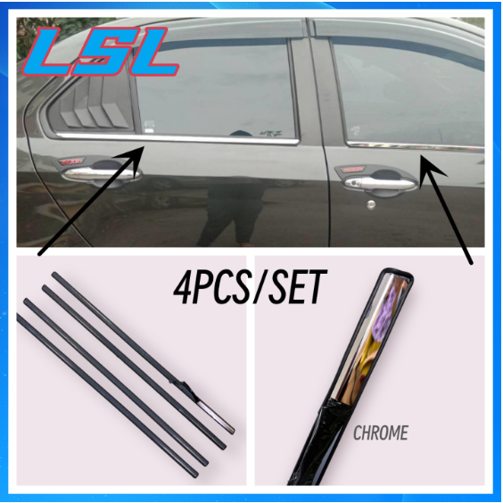 Proton window trim chrome lining door belt moulding for wira waja blm