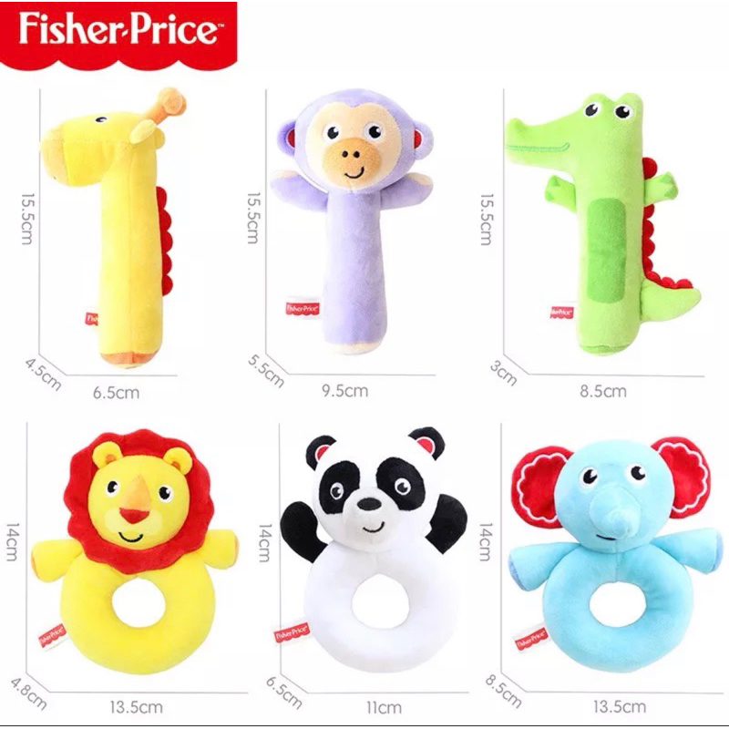 Fisher Price Animal Hand Grab Rattle Bell Ring Grasp and Shake Rattle ...