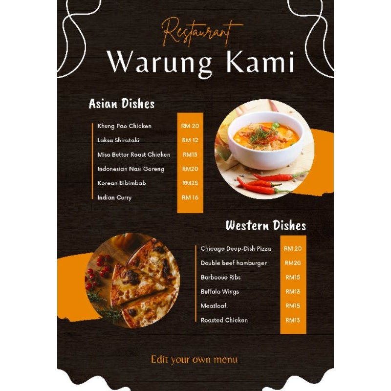 TEMPLATE MENU DESIGN | Shopee Malaysia