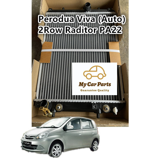 (QUALITY PRODUCT) Perodua Viva AUTO 2Row Radiator PA22 (Tangki Air ...