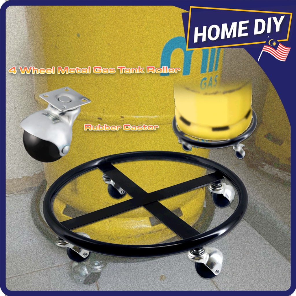 HOME DIY Heavy Duty 4 Wheel Iron Gas Tank Roller/Metal Gas Stand/Gas