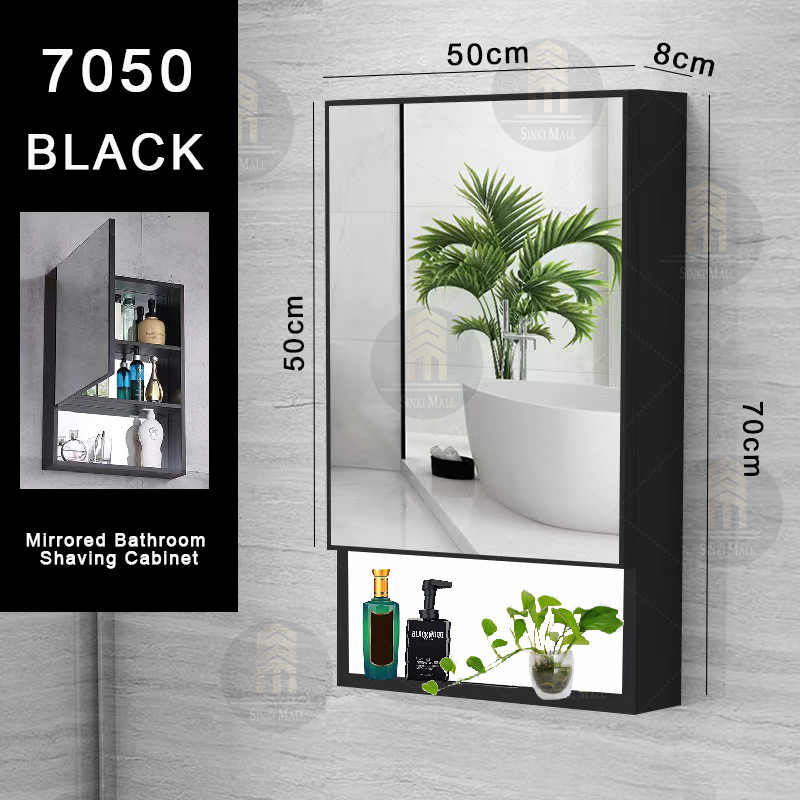 Aluminum Mirror Wall Mounted Storage Separate Bathroom Mirror Box Bathroom