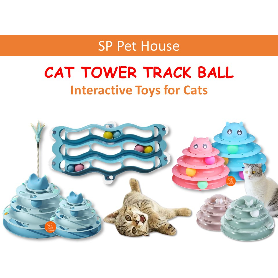 Cat Tower Ball Track 3 Layer Spinning Toy Japanese Pastel Ball Track Toy /  Mainan Kucing | Shopee Malaysia