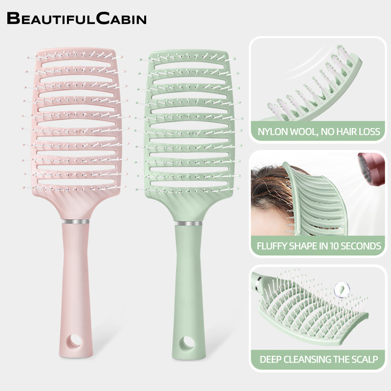 Hairstyle Big Curve Ribs Comb Scalp Massage Blowing Comb Men And Women ...