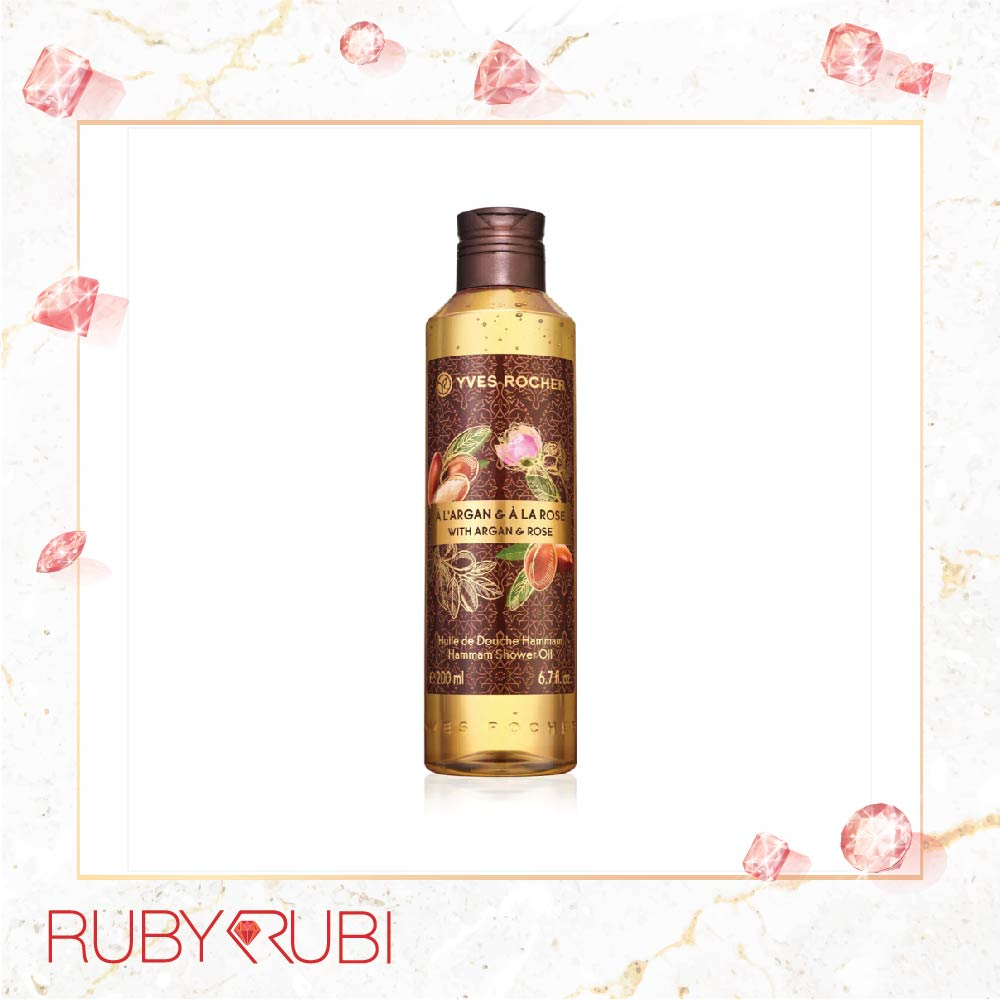 ORIGINAL YVES ROCHER WITH ARGAN AND ROSE HAMMAM SHOWER OIL 200ML
