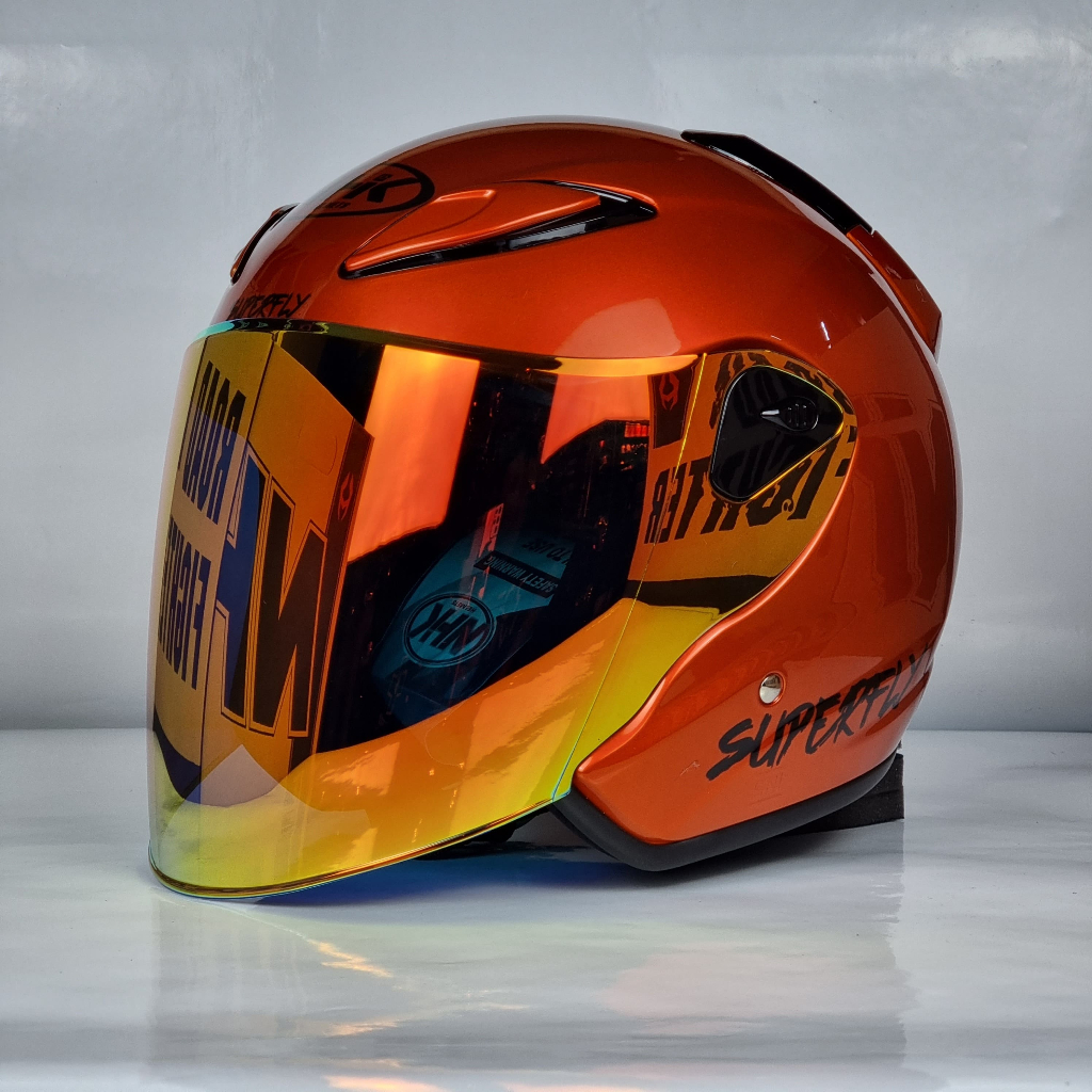 NHK HELMET X Superfly R6 V2 Solid - BM Orange Glossy | Shopee Malaysia