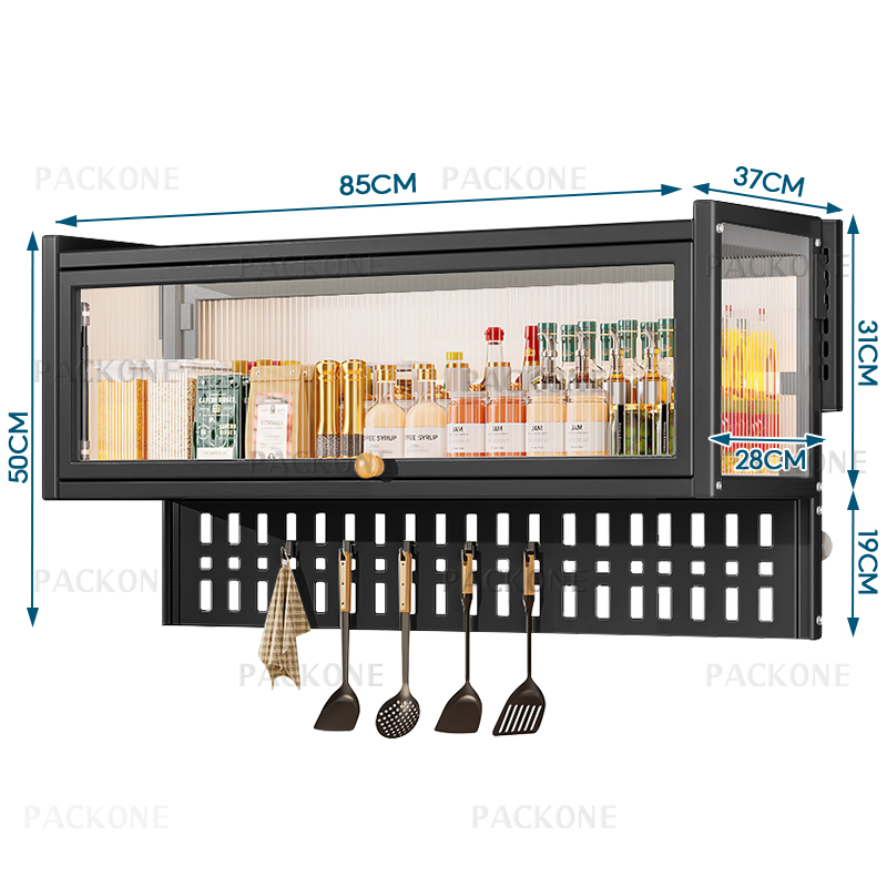 PACKONE Hanging Kitchen Cabnet With Hole Board Wall Mounted Storage ...