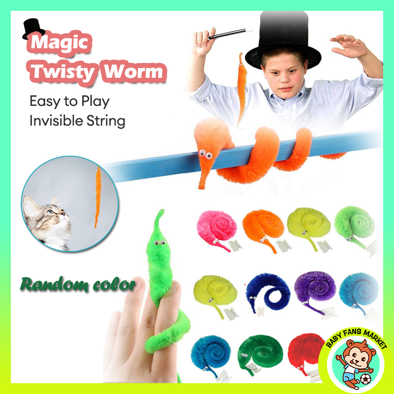 Ready Stock Twisty Worm Magic Toys Party Favors Fuzzy Worm On A String ...