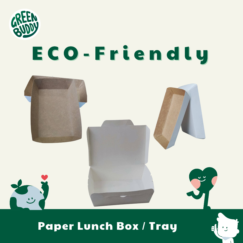Eco Friendly Paper Lunch Box / Tray | Shopee Malaysia