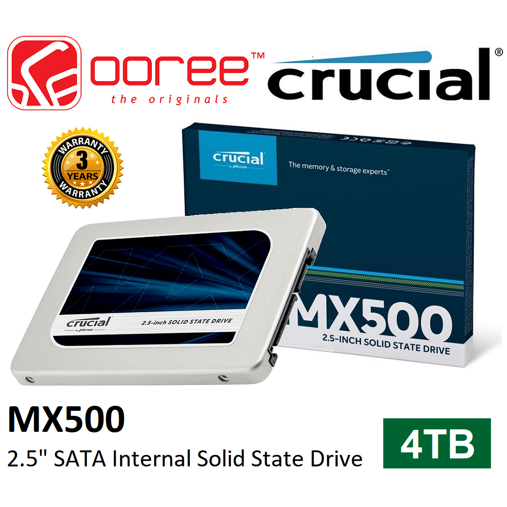 Crucial MX500 4TB 3D NAND SATA 2.5-inch 7mm (with 9.5mm adapter) Internal  SSD | CT4000MX500SSD1 