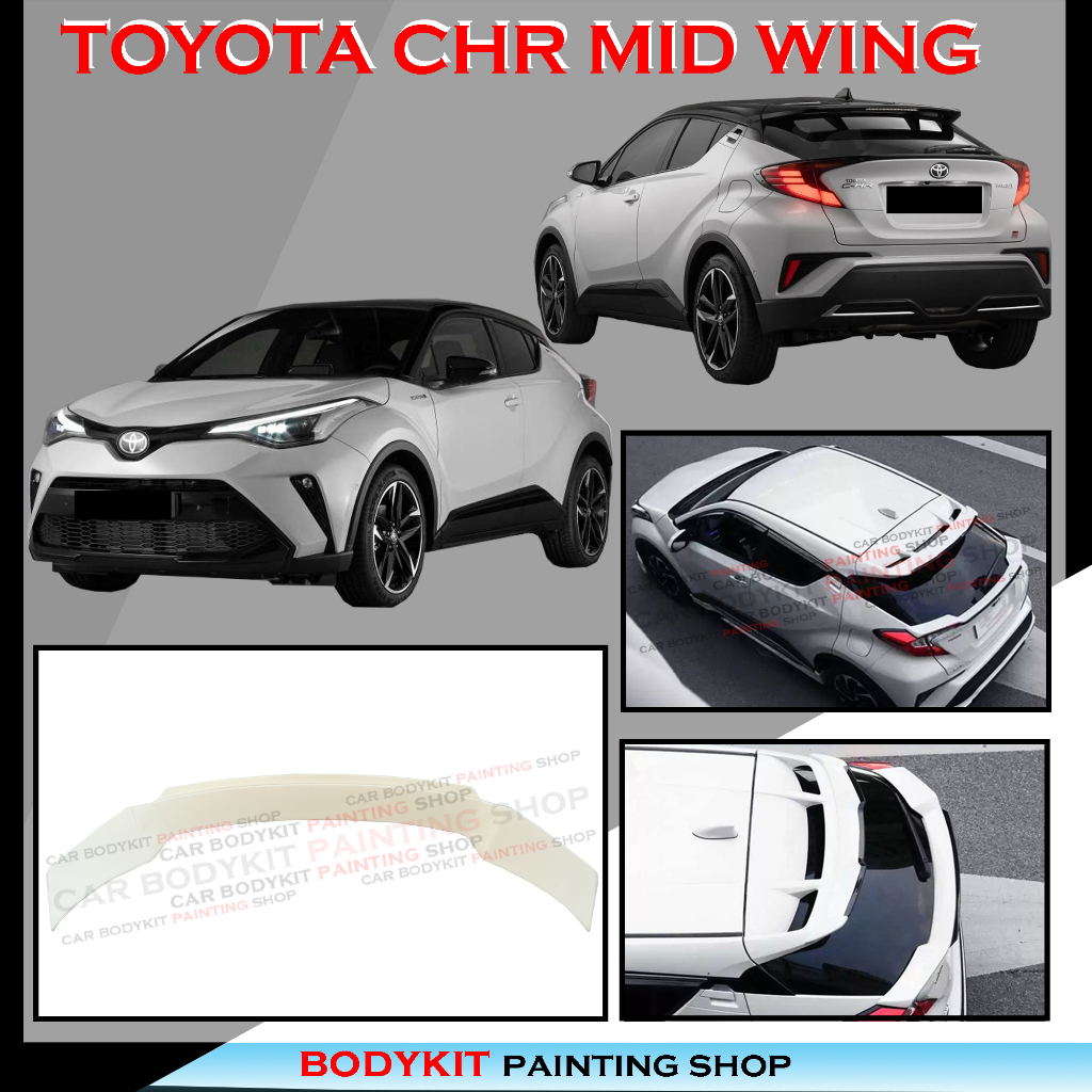 TOYOTA CHR 2016-2021 REAR MID WING CENTRE SPOILER-MATERIAL ABS BODYKIT ...