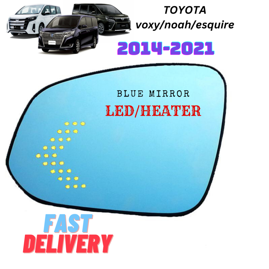 Toyota Voxy Noah 80 Rear View Blue Glass Backing Heated Mirror LED ...