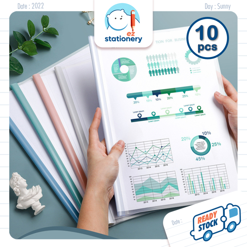 🇲🇾 Ready Stock Slide Binder File A4 PVC Slide Binding Report Cover File