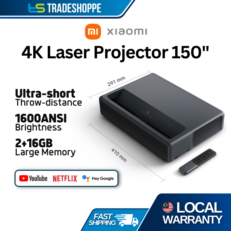 Xiaomi Mi 4K Laser Projector 150" Ultra-Short Throw Distance Built-in ...