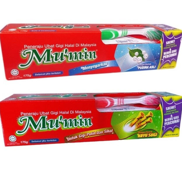 MU'MIN TOOTHPASTE / UBAT GIGI MU'MIN 175G + ( BERUS GIGI) & 75G ( 2 ...