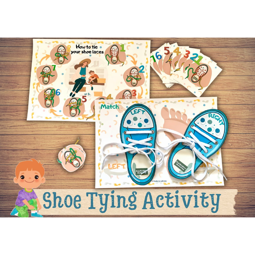 PDF] 029- Shoe Tying Practice Tie Shoe Kids Activity Printable Montessori Toddler preschool ...
