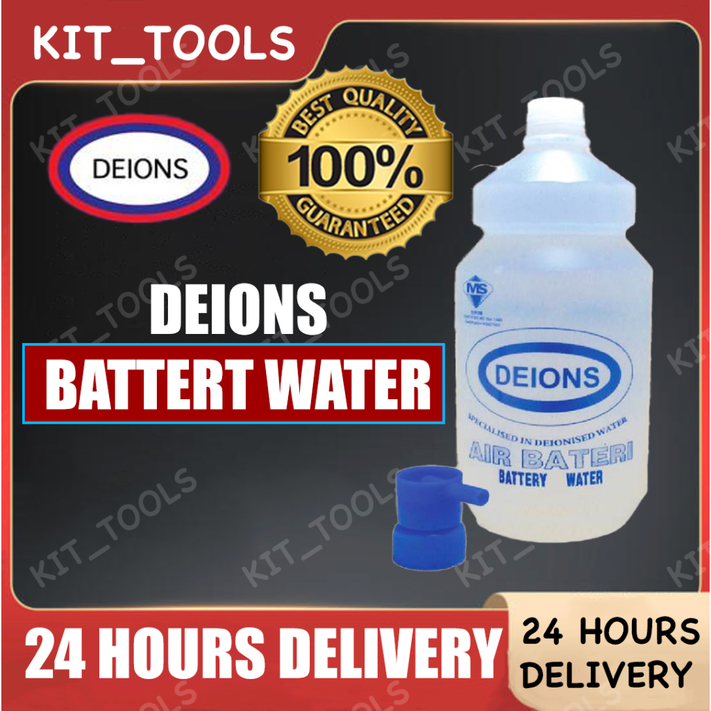 DEIONS Deionised Battery Water Air Bateri 1 Litre Car Battery Care 100