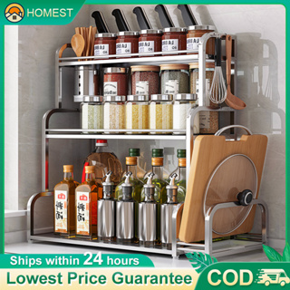 1 Set, Seasoning Bottle Storage Rack, Kitchen Seasoning Bottle Organizer,  Pull Out Spice Rack Organizer For Cabinet, 2 Drawers 2-Tier Seasoning Box Ra