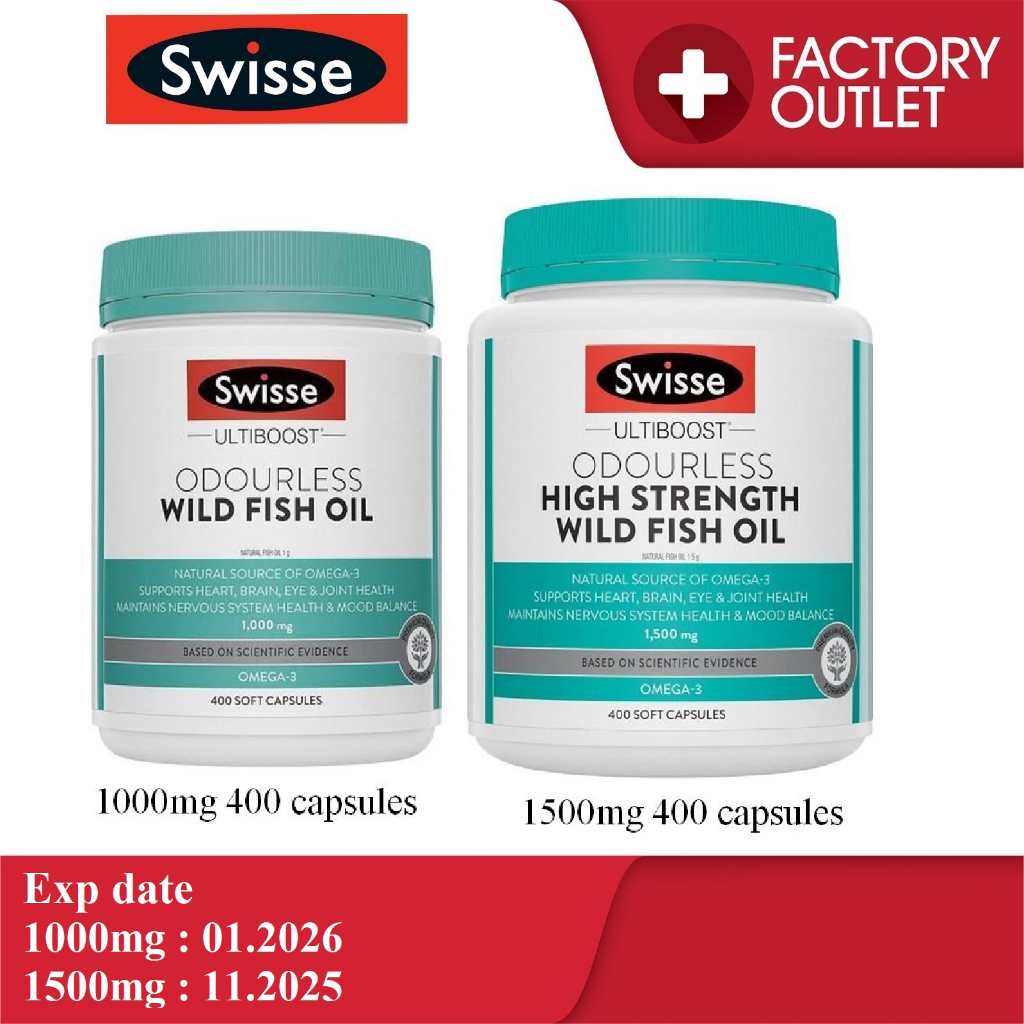 Swisse Ultiboost Odourless High Strength Wild Fish Oil 1500mg 400