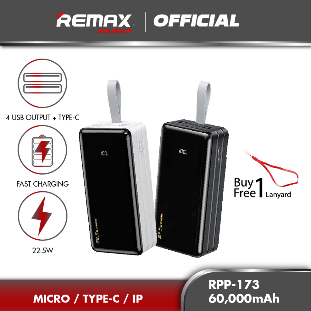 Remax RPP-173 Hunergy Series 60000mAh Fast Charging 22.5W Large ...