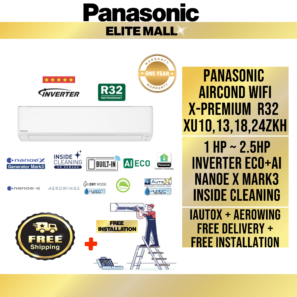PANASONIC XPREMIUM INVERTER AIR CONDITIONER R32 XU SERIES (1.0HP2.5HP