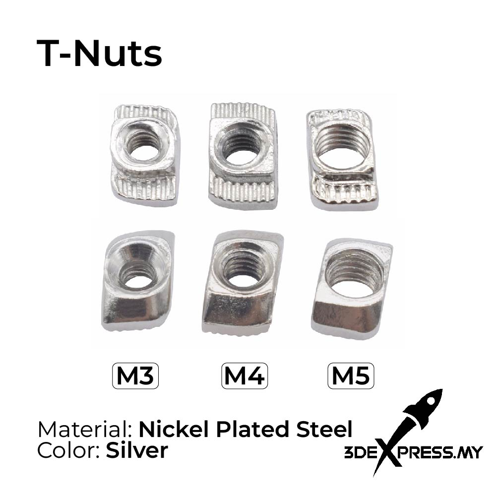 1 PCS - M3 M4 M5 2020 T Slot Hammer Aluminum Nickel Plated Carbon Steel Connector