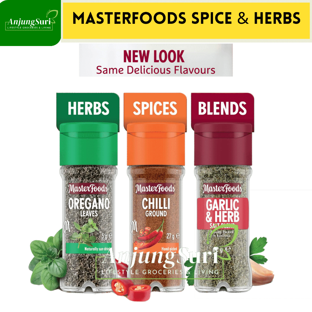 Masterfoods Spice Rempah Masakan Ground Paprika Chilli Flakes Lemon Pepper Garlic Powder Garam Masala Shopee Malaysia