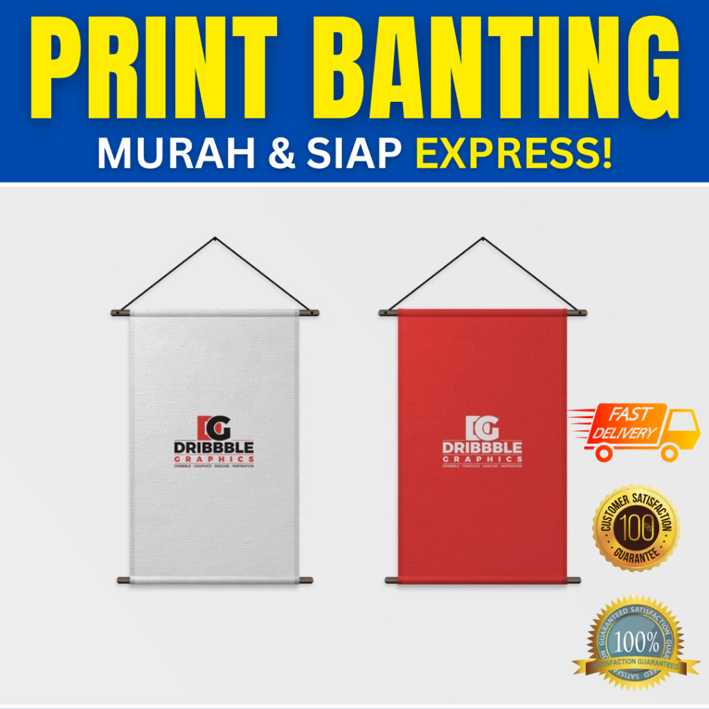 🔥BANTING SIAP SEGERA🔥 Cetak Print Banner Banting Bunting 24jam Siap