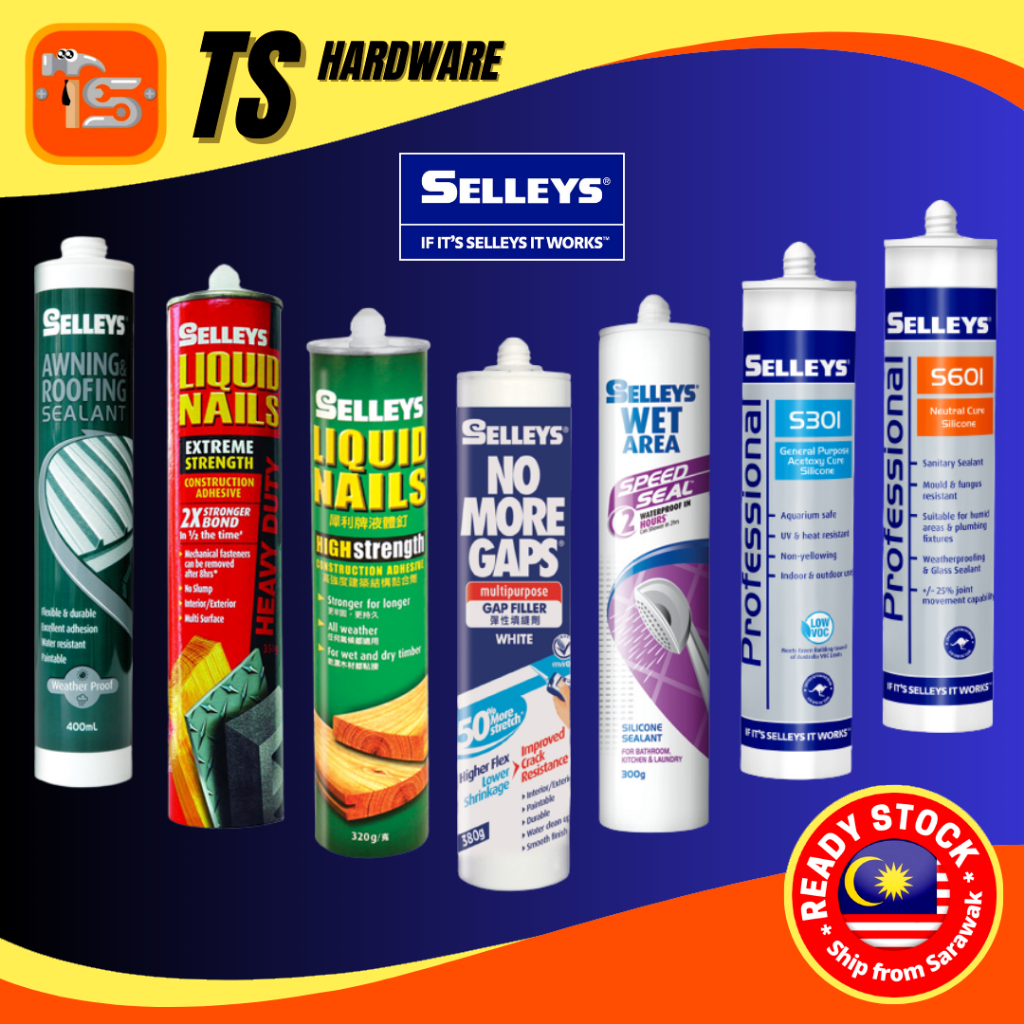 SELLEYS SILICONE SEALANT (For Awning, Roofing, Timber, Tiles, Rubber