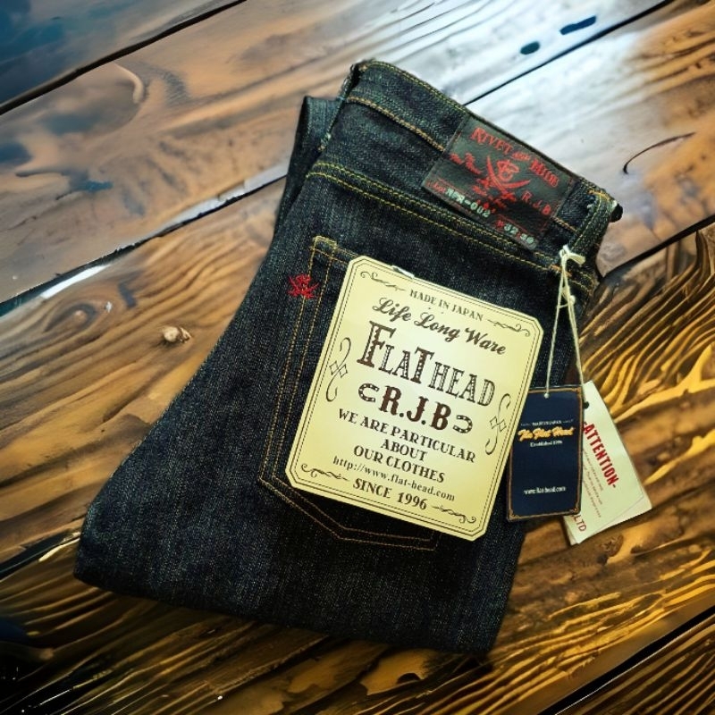 Jeans Selvedge THE FLAT HEAD x R.J.B (Lot : RFR-002 14oz