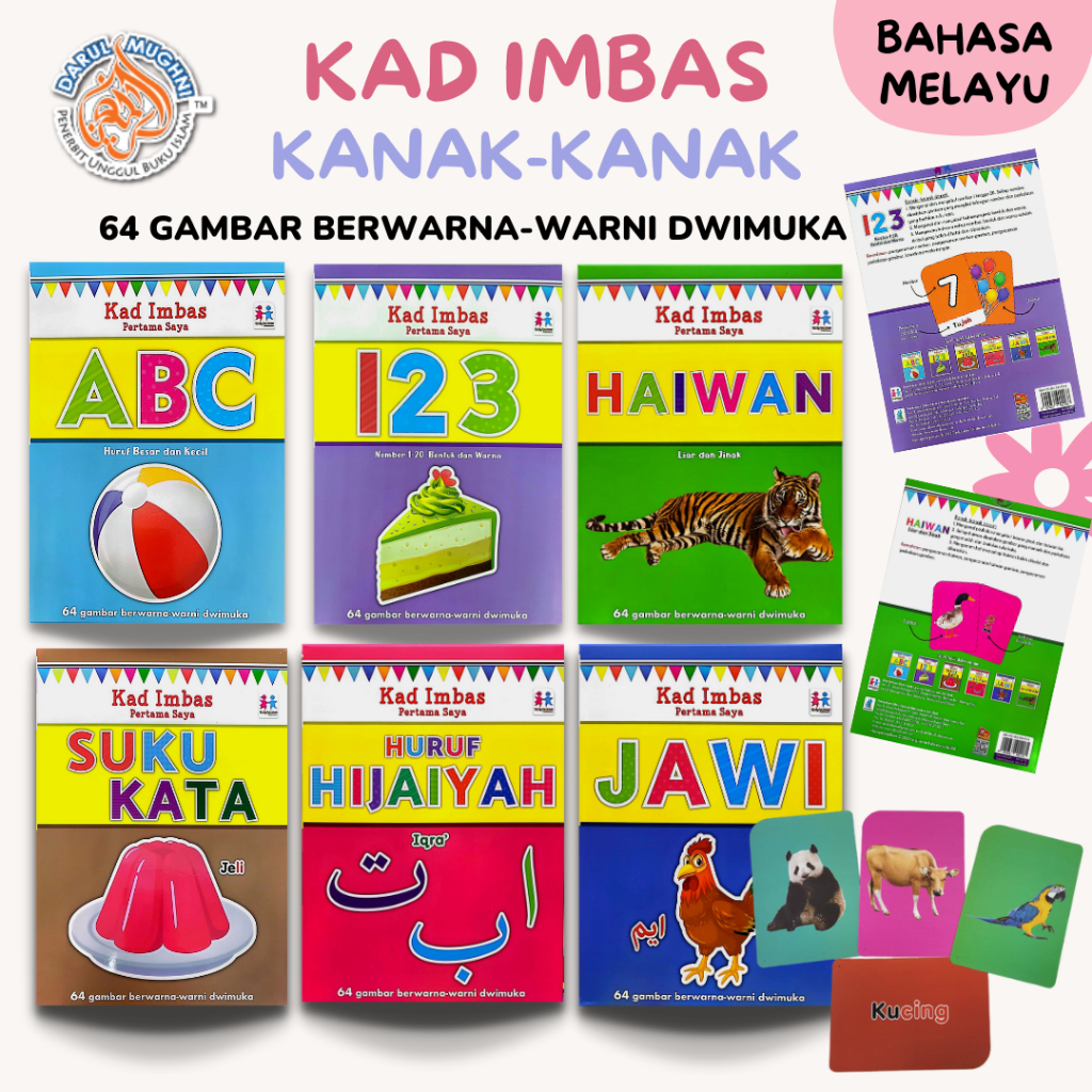 Flash CardKAD IMBAS HURUF, NOMBOR, JAWI, HAIWAN, SUKU KATA, HURUF