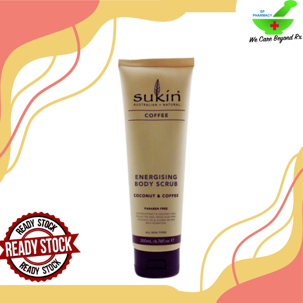 Sukin Energising Body Scrub Coffee & Coconut (200ml) EXP 12/24