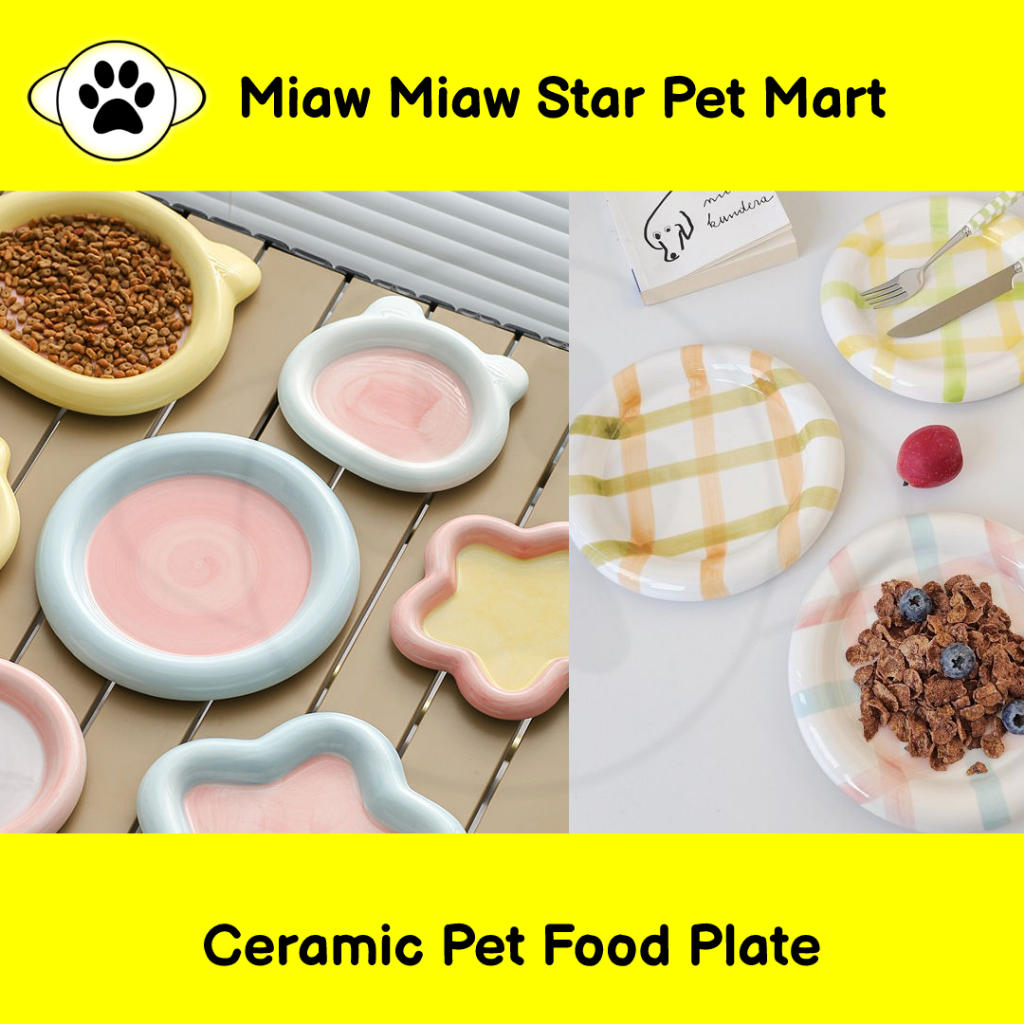 Ceramic Pet Food Plate Pet Food Bowl Ready Stock Shopee Malaysia