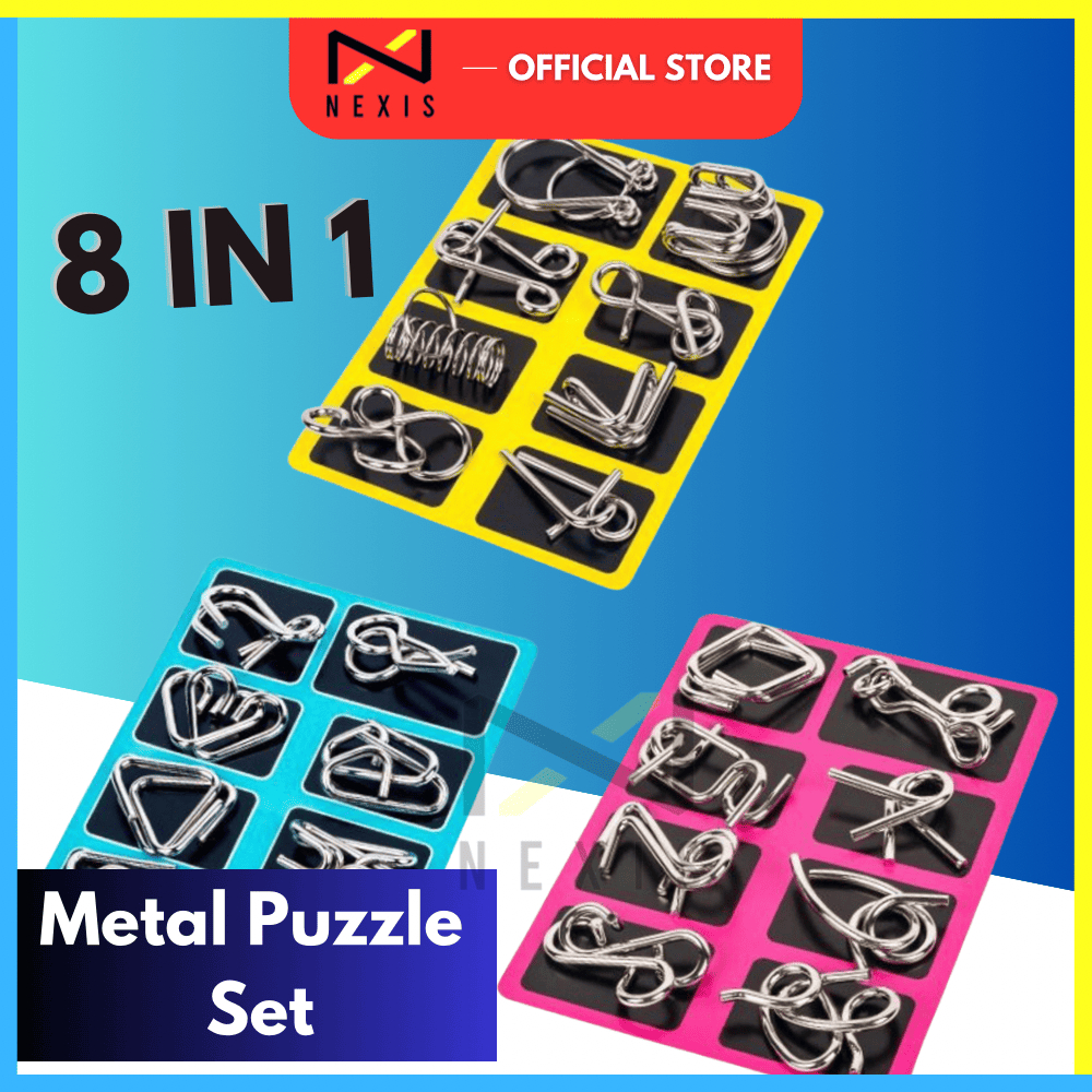 Metal Steel Puzzle Set Early Learning IQ EQ Brain training Mind Brain